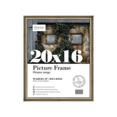 20X16 Champaign Ornate Picture Frame (40.6 X 50.8Cm) Poster, Photo, Artwork, Gallery Wall Or Print