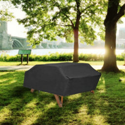 Rectangular Patio Bench Covers For Outdoor Picnic Tables And Kitchens, Black - thumbnail 4