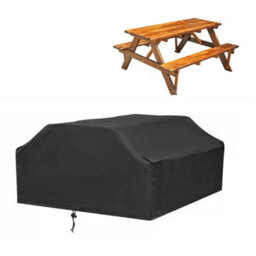 Rectangular Patio Bench Covers For Outdoor Picnic Tables And Kitchens, Black - thumbnail 1