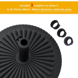Outsunny 14Kg Round Garden Parasol Base, Fits 35mm, 38mm, 48mm Pole - Black - thumbnail 6