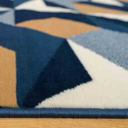 Loomed Navy Blue Diamond Geometric Living Room Rug 240X330Cm - thumbnail 4