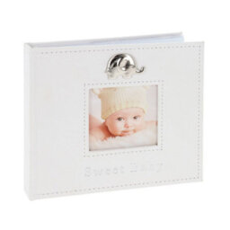 "Silver Elephant Sweet Baby Large Photo Album Holds 6"" X 4"" Prints"