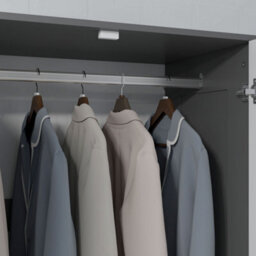 Wyld Haus Corario 2-Door Wardrobe With 3 Drawers And Hanging Rail - Grey And White - thumbnail 7