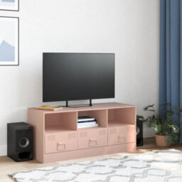 Berkfield Tv Cabinet Pink 99X39X44 Cm Steel - thumbnail 3