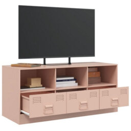 Berkfield Tv Cabinet Pink 99X39X44 Cm Steel - thumbnail 5