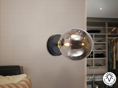 Luminosa Lighting Luminosa Dark Globe Wall Lights Black 1Xg9 400Lm - Uk Stock - image 1