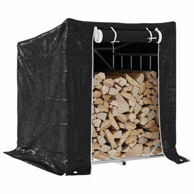 Walplus Vidaxl Firewood Rack With Rain Cover 100.5X80.5X110.5 Cm Galvanised Steel - image 1