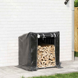 Walplus Vidaxl Firewood Rack With Rain Cover 100.5X80.5X110.5 Cm Galvanised Steel - thumbnail 3