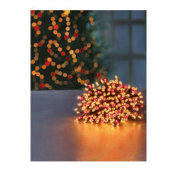 Premier Decorations Limited 500 Led Treebrights Red & Vintage Gold Multi-Action 12.5M Lit Length Green Cable - thumbnail 1