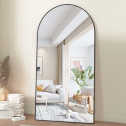 Cassilando Sleek Black Full Length Mirror 193Cm X 86Cm/75.98X33.85 In  Arch Design For Bedroom Entry Wall Leaning Or Hanging - thumbnail 4