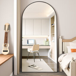 Cassilando Sleek Black Full Length Mirror 193Cm X 86Cm/75.98X33.85 In  Arch Design For Bedroom Entry Wall Leaning Or Hanging - thumbnail 2