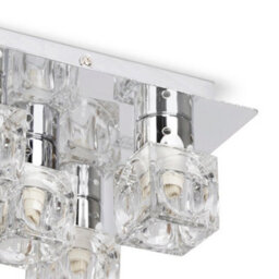 Valuelights Ritz Modern Chrome Ice Cube 5 Way Flush Ceiling Spotlight - Complete 3W G9 Led Light Bulbs 3000K Warm White - thumbnail 2