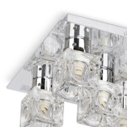 Valuelights Ritz Modern Chrome Ice Cube 5 Way Flush Ceiling Spotlight - Complete 3W G9 Led Light Bulbs 3000K Warm White - thumbnail 4