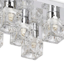 Valuelights Ritz Modern Chrome Ice Cube 5 Way Flush Ceiling Spotlight - Complete 3W G9 Led Light Bulbs 3000K Warm White - thumbnail 3