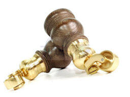 L&F 4X Solid Wooden Feet With Brass Cauldron Castors Replacement Furniture Legs 145mm Height  Sofas Chairs Stools  M8(8mm) Tsp2005 - thumbnail 9
