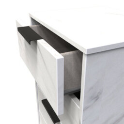 Beijing 5 Drawer Tall Bedside Cabinet In Marble (Ready Assembled) - thumbnail 5