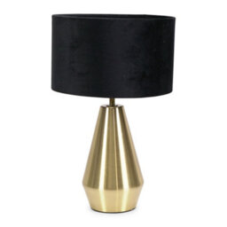 Valuelights Jax Gold Metal Touch Dimmer Table Lamp With Black Velvet Shade - thumbnail 2