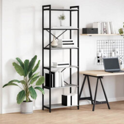 Berkfield Bookcase Grey Sonoma 60 X 30 X 188 Cm Engineered Wood