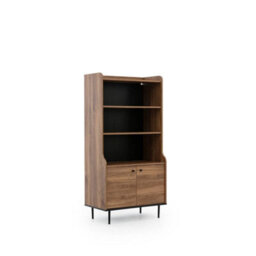 Arte Industrial Chic Vasina 06 Bookcase - Oak Castello & Black Matt With Sleek Metal Legs - W800mm X H1600mm X D450mm - thumbnail 3