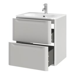 GoodHome Nevado Matt Grey Wall-Mounted Vanity Unit & Basin Set (W)600mm (H)600mm - thumbnail 3
