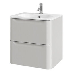 GoodHome Nevado Matt Grey Wall-Mounted Vanity Unit & Basin Set (W)600mm (H)600mm - thumbnail 1