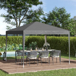 Outsunny 3 X 3 M Garden Pop Up Gazebo Marquee Party Tent Wedding Canopy Grey - thumbnail 1