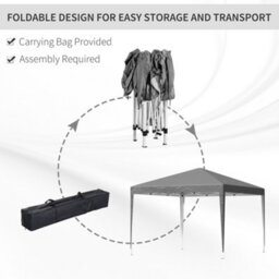 Outsunny 3 X 3 M Garden Pop Up Gazebo Marquee Party Tent Wedding Canopy Grey - thumbnail 5
