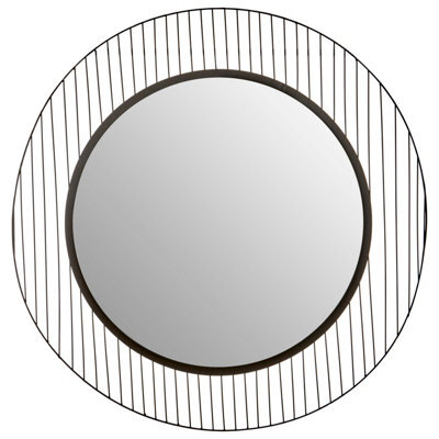 Orsina Circular Wall Mirror, Wall Mirror With Metal Wire Frame, Modern Wall Mirror For Living Room And Hallway - image 1