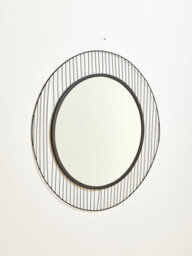 Orsina Circular Wall Mirror, Wall Mirror With Metal Wire Frame, Modern Wall Mirror For Living Room And Hallway - thumbnail 3