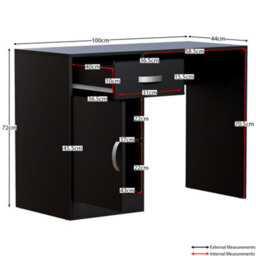 Lassic Vida Designs Hudson Black Computer Desk With 1 Drawer And Door - thumbnail 2