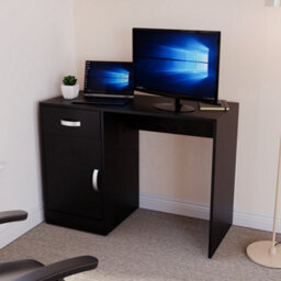 Lassic Vida Designs Hudson Black Computer Desk With 1 Drawer And Door - thumbnail 1