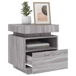 Walplus Bedside Cabinets With Led Lights 2 Pcs Grey Sonoma 40X39X48.5 Cm - thumbnail 4