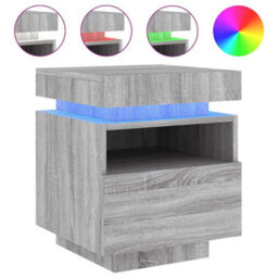 Walplus Bedside Cabinets With Led Lights 2 Pcs Grey Sonoma 40X39X48.5 Cm - thumbnail 5