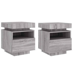 Walplus Bedside Cabinets With Led Lights 2 Pcs Grey Sonoma 40X39X48.5 Cm - thumbnail 2
