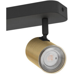 Loops Stylish Black And Brushed Brass Triple Led Ceiling Spotlight For Modern Bathrooms - thumbnail 5