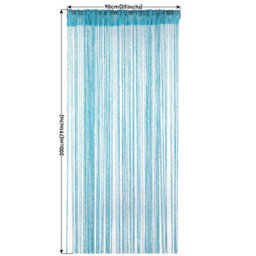 Neel Blue String Curtains Glitter Fringe Panel Fly Screen Doorway Tassel Curatin, 200Cm X 90Cm - Turquoise - thumbnail 6
