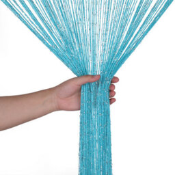 Neel Blue String Curtains Glitter Fringe Panel Fly Screen Doorway Tassel Curatin, 200Cm X 90Cm - Turquoise - thumbnail 5