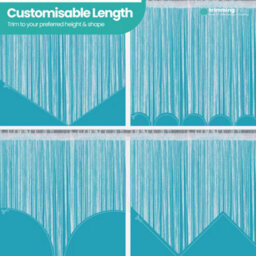 Neel Blue String Curtains Glitter Fringe Panel Fly Screen Doorway Tassel Curatin, 200Cm X 90Cm - Turquoise - thumbnail 8