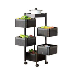 6-Tier Rotating Kitchen Storage Trolley - thumbnail 1