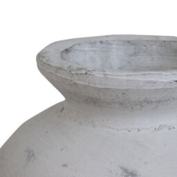 Wyld Haus Terra Large Antique White Textured Ceramic Vase 30Cm - thumbnail 3