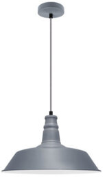 Long Life Lamps Company Modern Retro Ceiling Pendant Light Grey Metal Lamp Shade M0092 - thumbnail 3