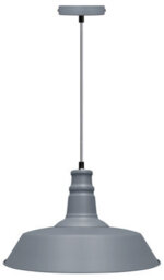 Long Life Lamps Company Modern Retro Ceiling Pendant Light Grey Metal Lamp Shade M0092 - thumbnail 4
