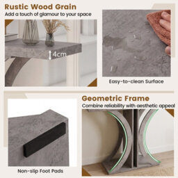 Gainoom Console Table 100Cm Rectangular Entryway Table Industrial Sofa Table Behind Couch Foyer Table Grey - thumbnail 6