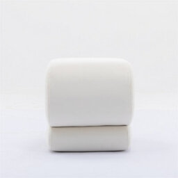 Abrihome Velvet Ottoman Fabric S-Shape Stool Wavy Pouf Ivory White - thumbnail 3