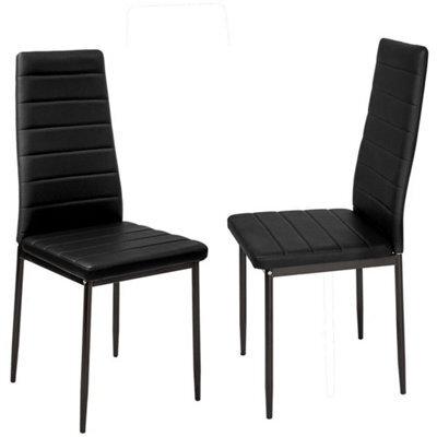 2Pcs Modern Dining Chairs Faux Leather Padded Dinner - image 1