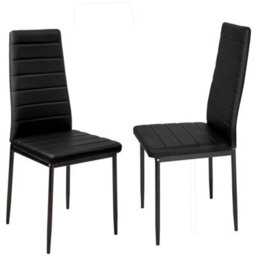 2Pcs Modern Dining Chairs Faux Leather Padded Dinner - thumbnail 1