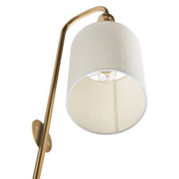 Beliani Brass-Plated Iron Wall Lamp With Fabric Drum Shade, Mid-Century Modern W18 X D18 X H78Cm - thumbnail 4