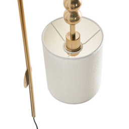 Beliani Brass-Plated Iron Wall Lamp With Fabric Drum Shade, Mid-Century Modern W18 X D18 X H78Cm - thumbnail 3