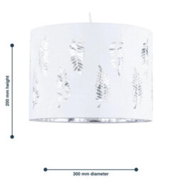Set Of 2 White Leaf 30Cm Easy Fit Ceiling Light Shade Pendant Lightshades - thumbnail 2