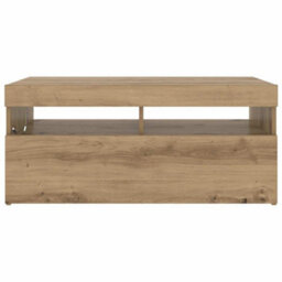 Walplus Tv Cabinet With Led Lights Artisan Oak 90X35X40 Cm Engineered Wood - thumbnail 6
